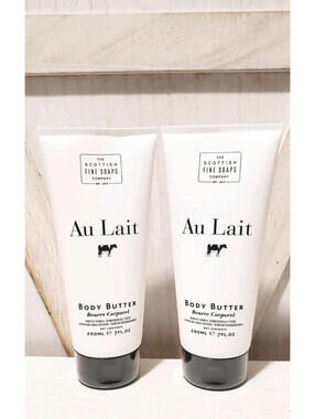 Scottish Fine Soaps Au Lait Body Butter 7 FL oz. Tubes 200ML Set Of 2